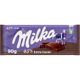 Chocolate con leche 45% Extra cacao tableta 90 g - Milka