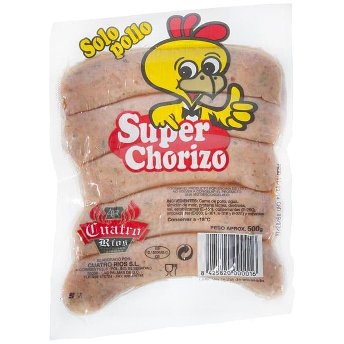 Cuatro Ríos chorizo de pollo congelado 500 g