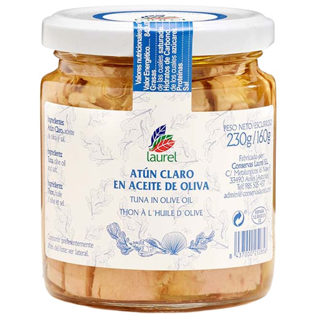 Laurel lomos de atún claro en aceite de oliva 160 g
