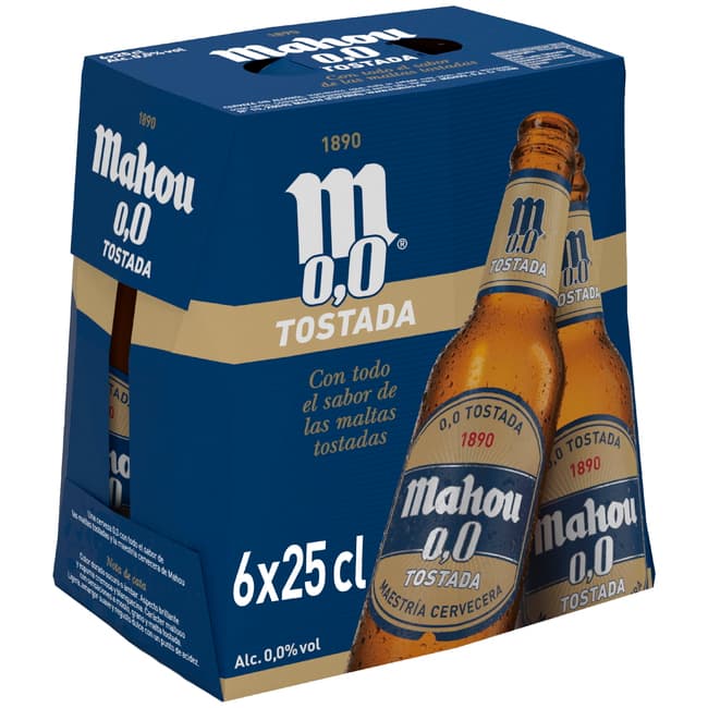 Mahou cerveza tostada 0,0 % 6 x 25 cl