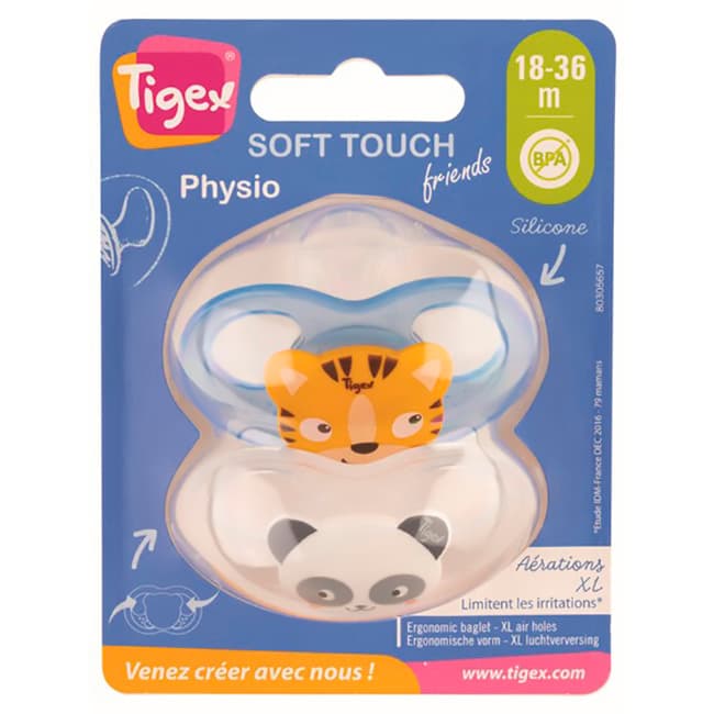 Tigex chupetes soft tooch t3 azul +18 meses 2 ud