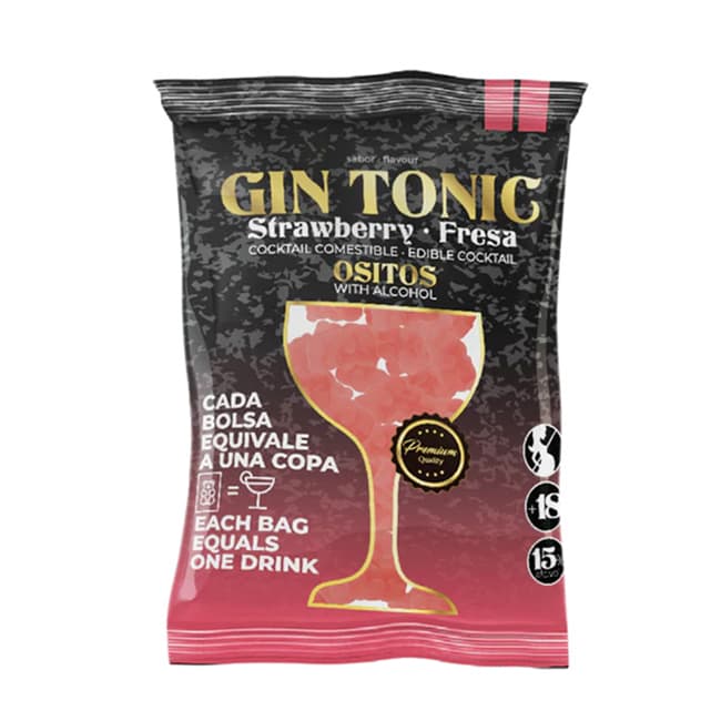 Ositos con alcohol sabor ginebra fresa 120 g
