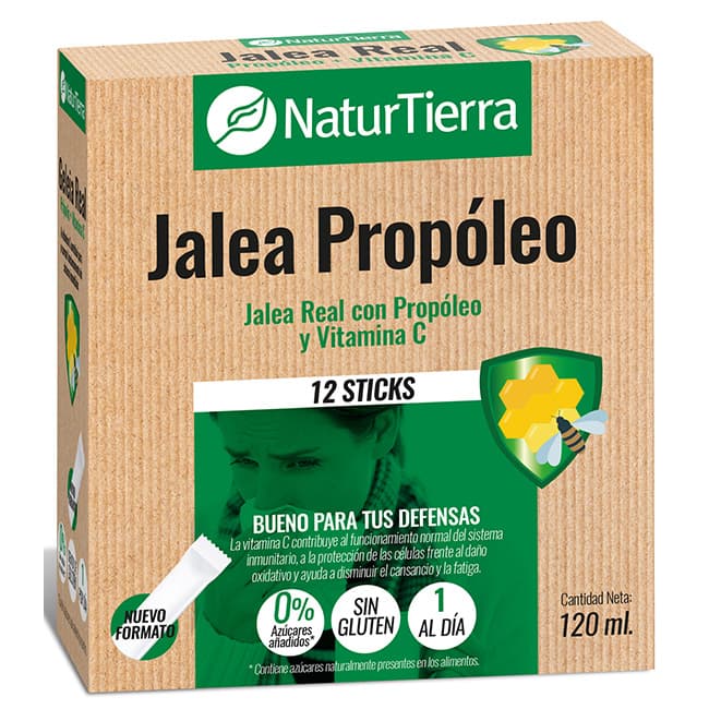 Naturtierra jalea real y propoleo 0 % azúcar 12 dosis