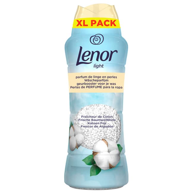 Lenor perfumador en perlas de frescor de algodón 495 g
