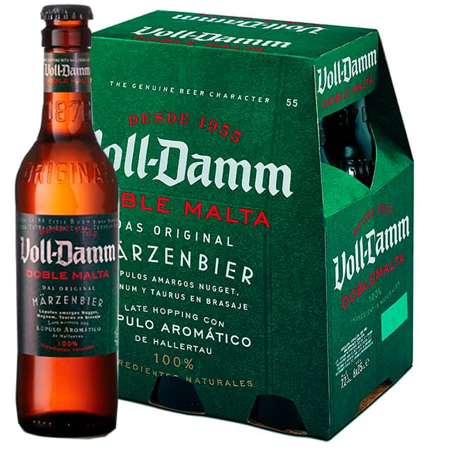 Voll Damm cerveza doble malta 6 x 25 cl