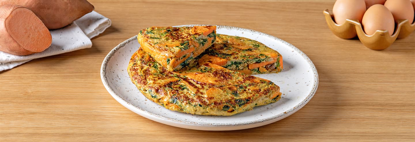 Tortilla de boniato y espinacas