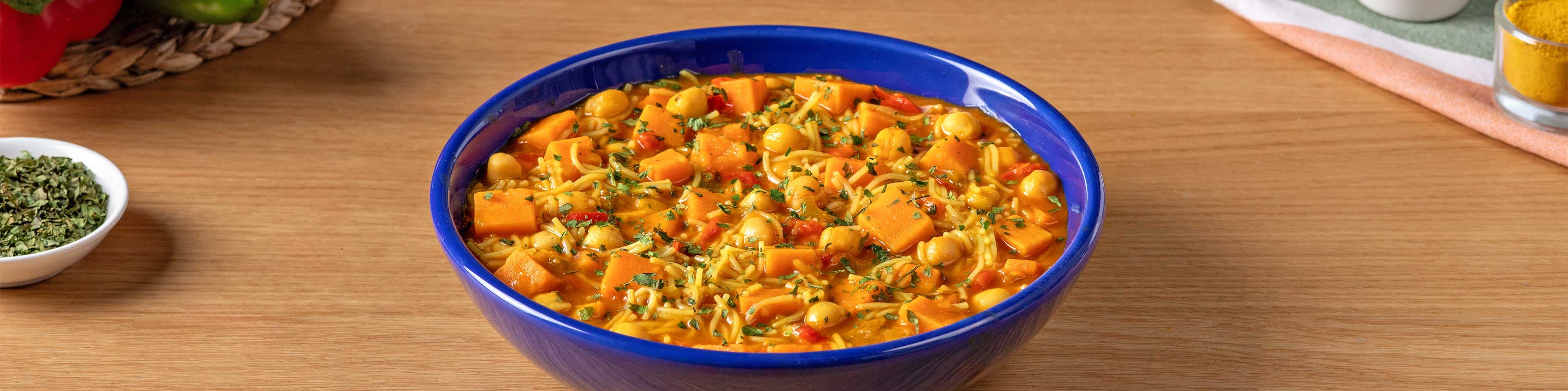 Estofado de garbanzos y boniato