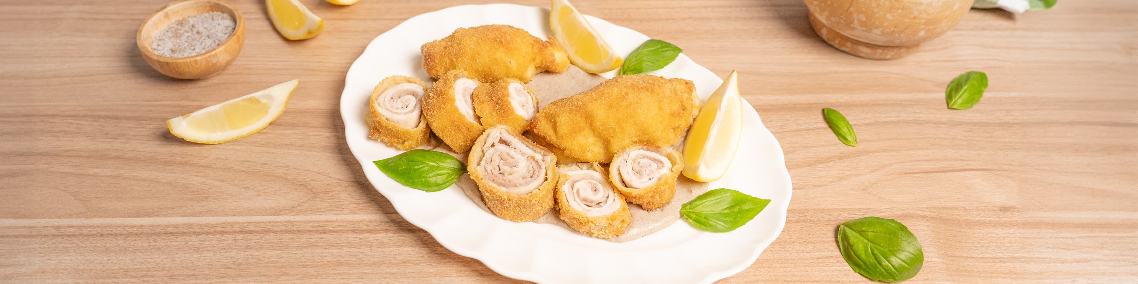 Cordon bleu de pollo con salsa de setas