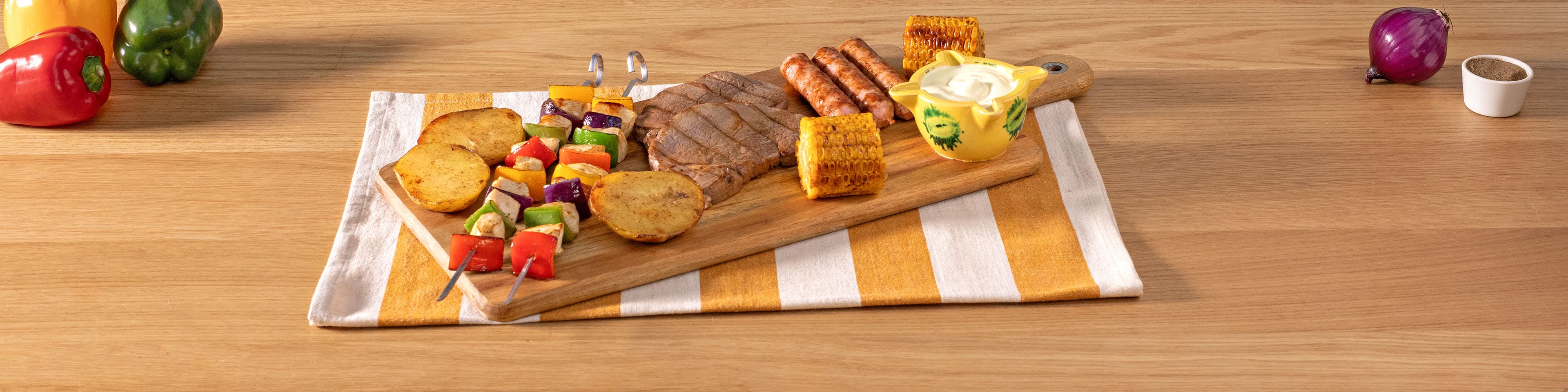 Parrillada de carne en barbacoa