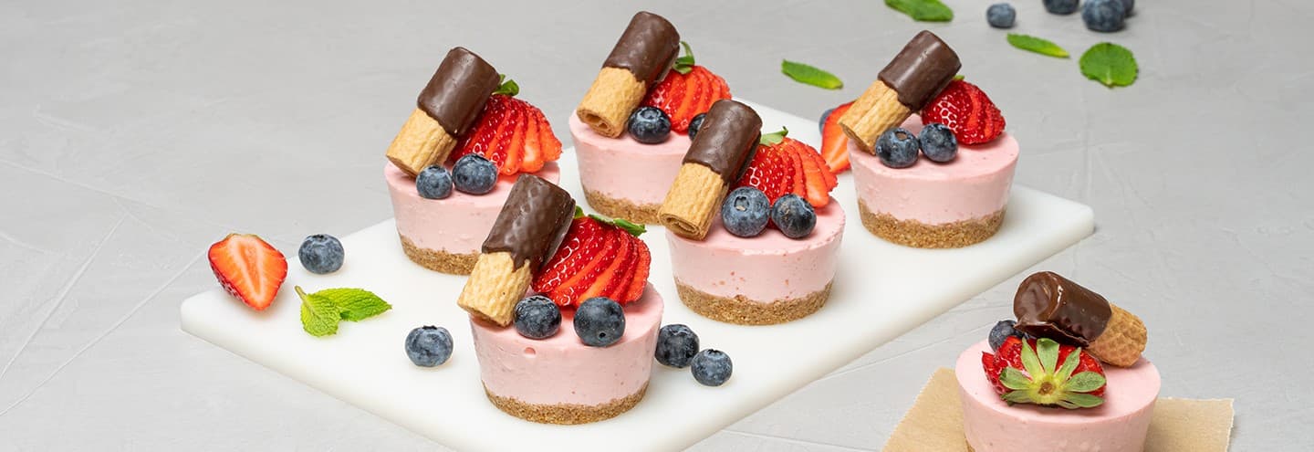 Mini cheesecakes de fresa