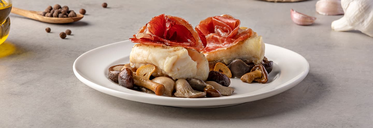 Rape con jamón