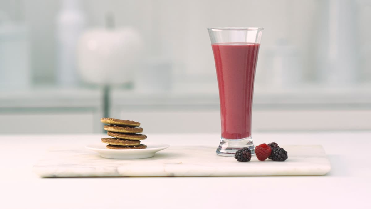 Batido antioxidante y galletas de avena