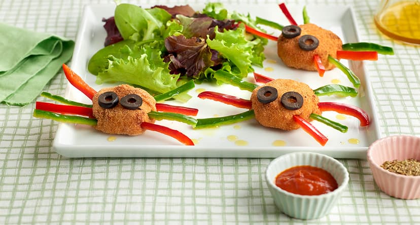 Bolitas de atún con forma de araña