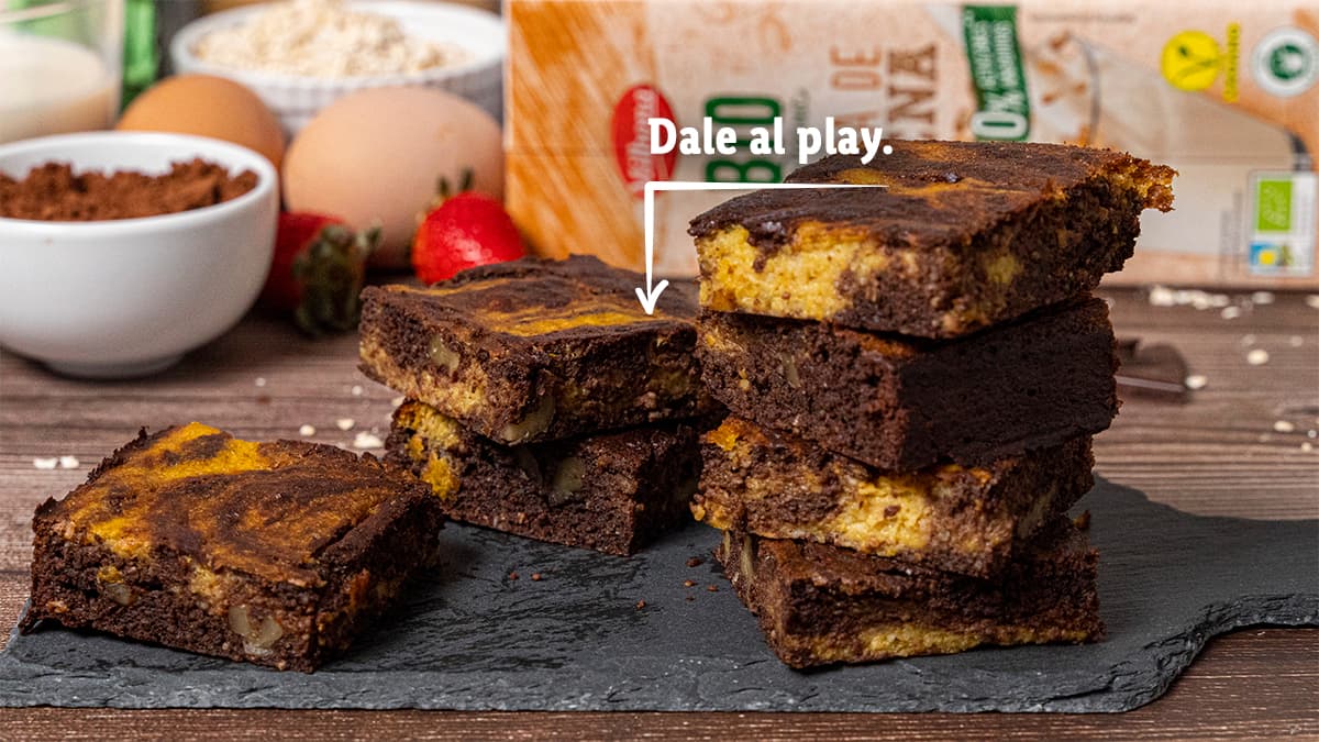 Brownie Bio de chocolate y calabaza