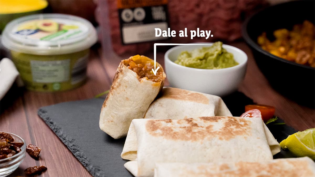 Burritos de carne picada y manga