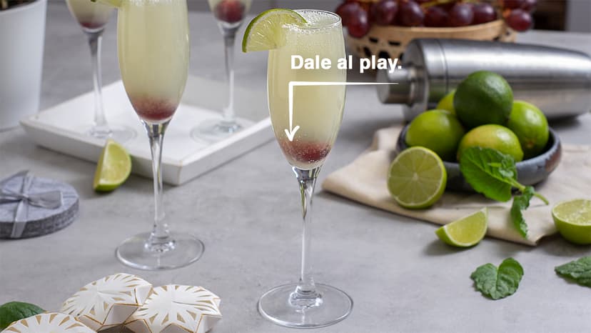Cóctel de cava, lima y jengibre