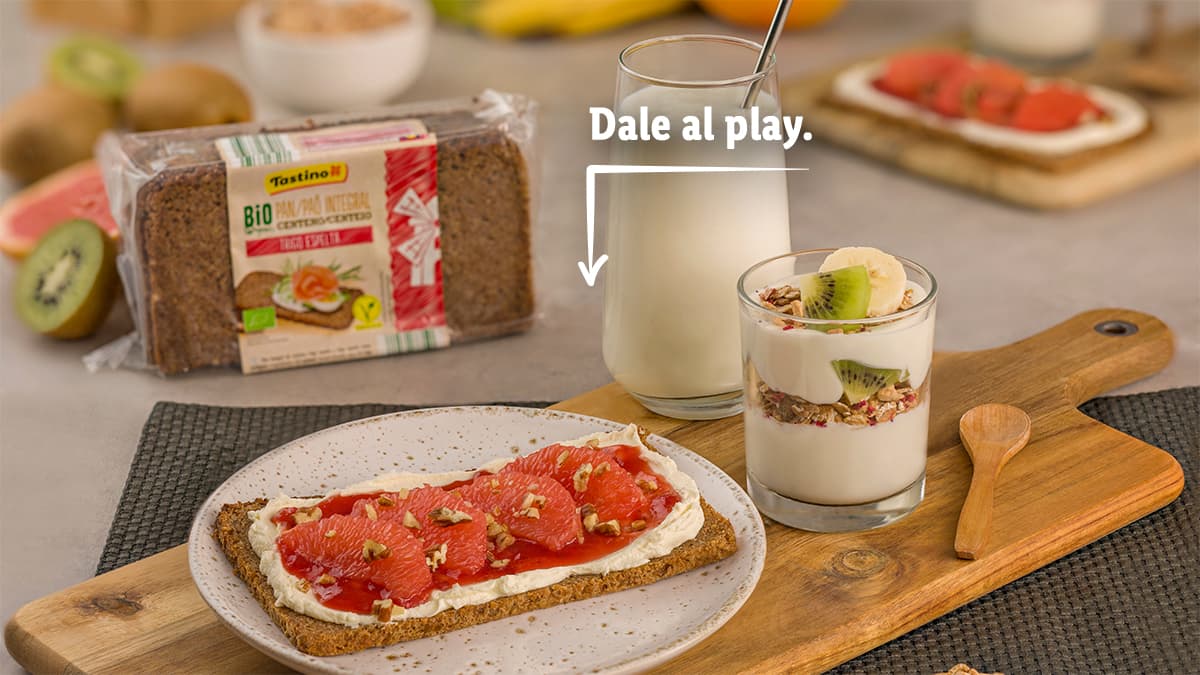 Desayuno con productos bio