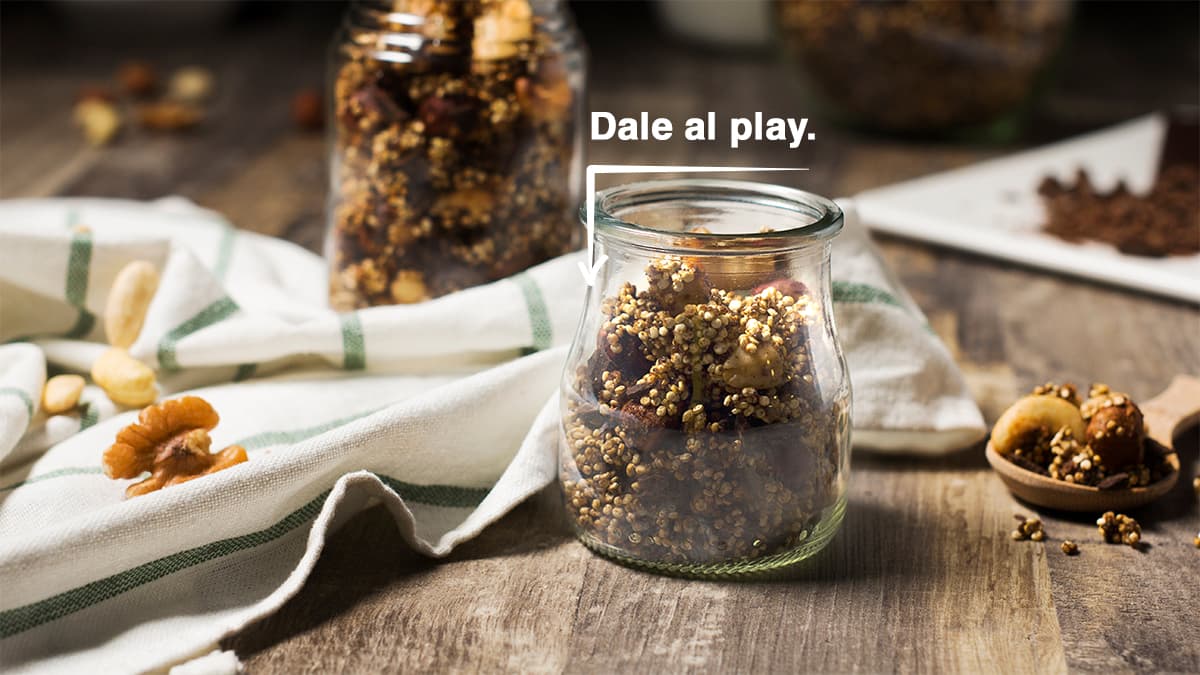Desayuno con quinoa, chía y frutos secos
