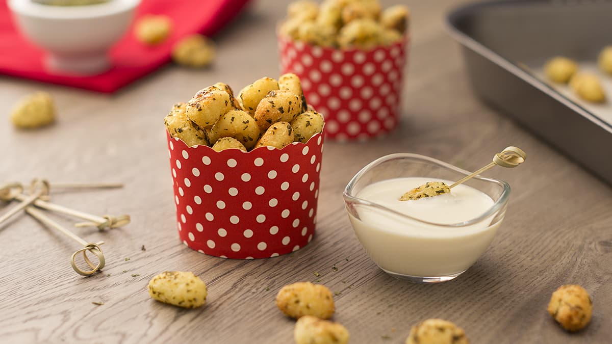 Gnocchis al horno con salsa de queso
