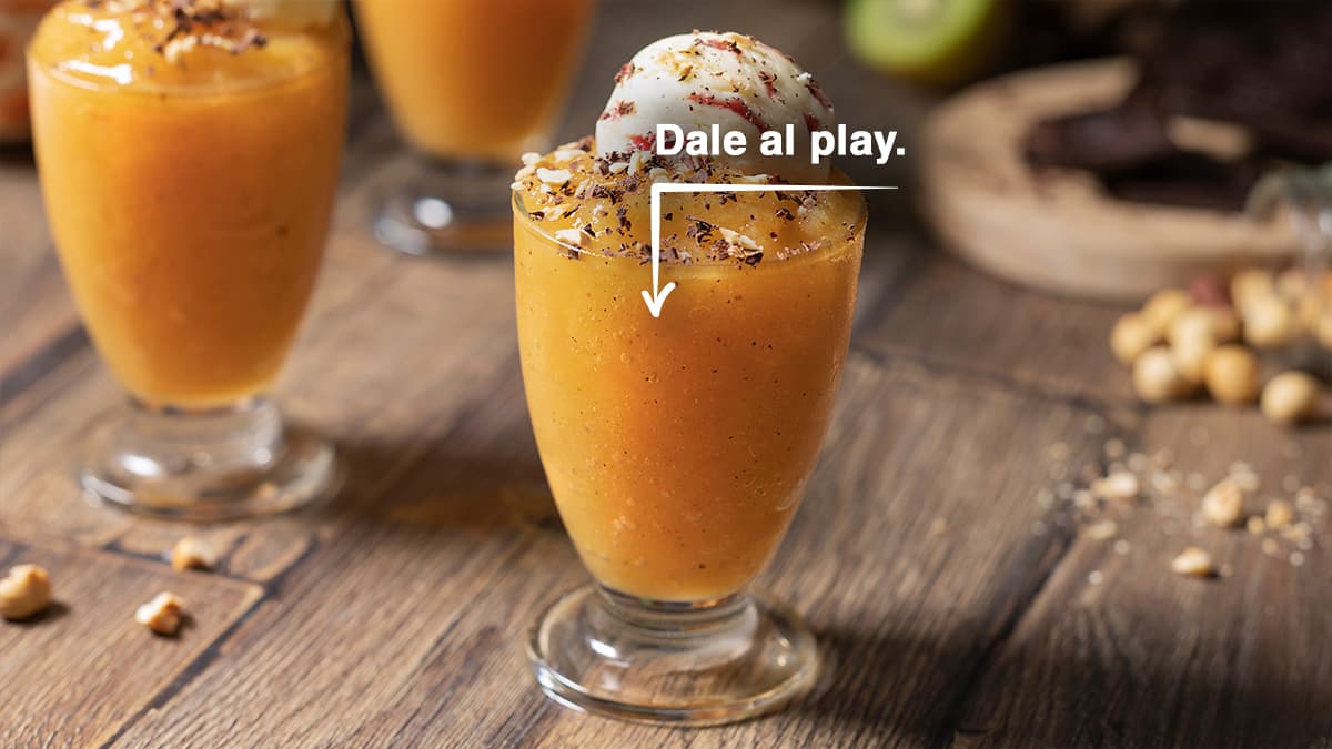 Granizado multifrutas con helado de yogur