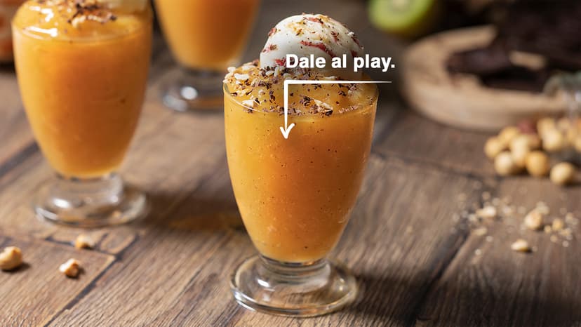 Granizado multifrutas con helado de yogur