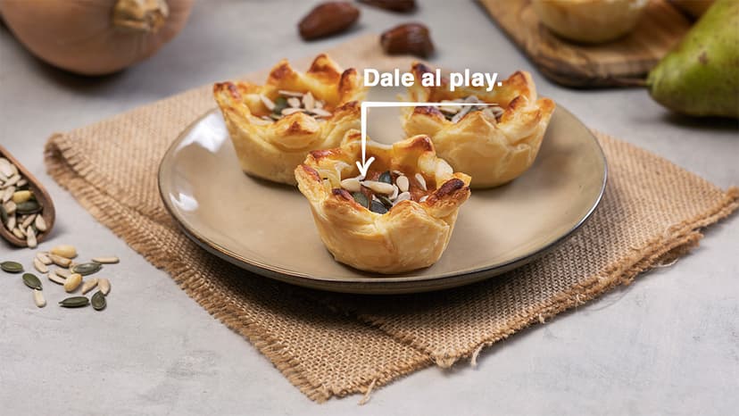 Hojaldres rellenos de calabaza y pera