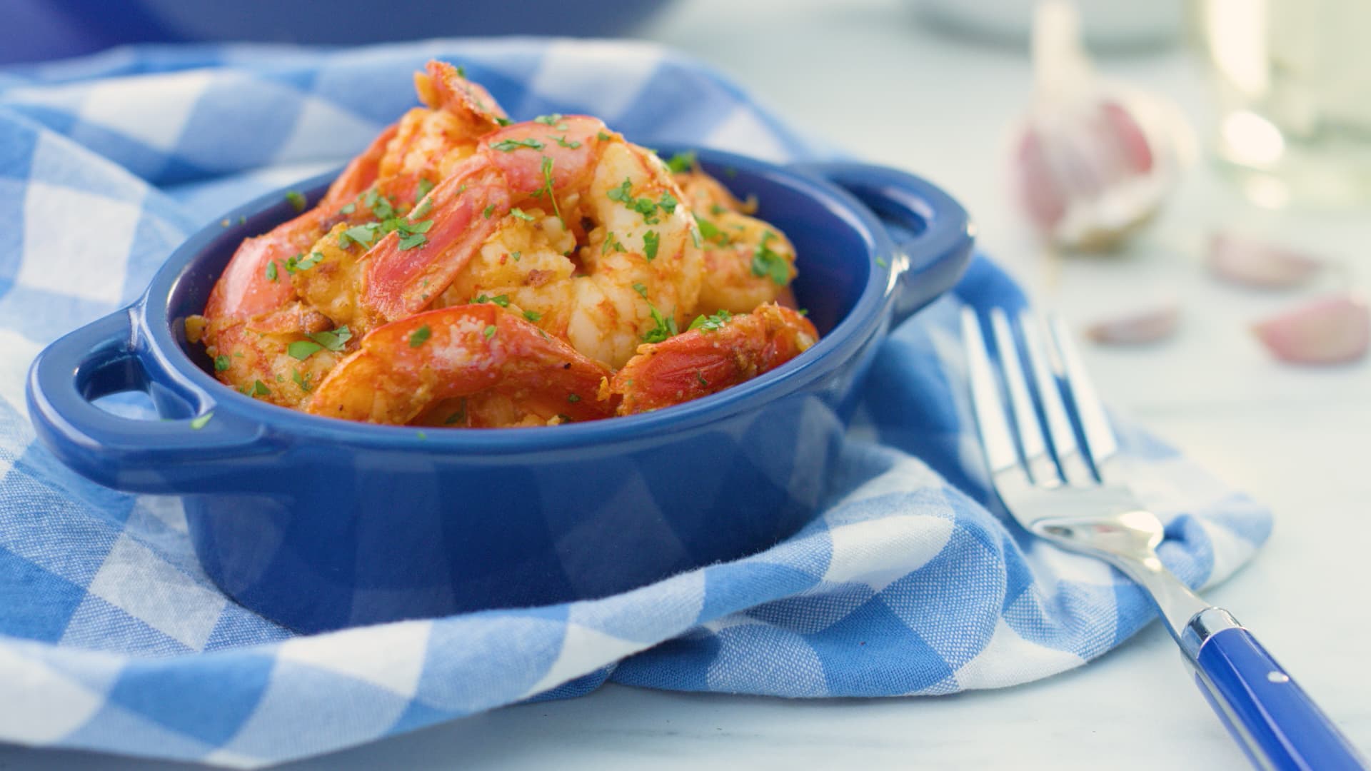 Langostinos al vino