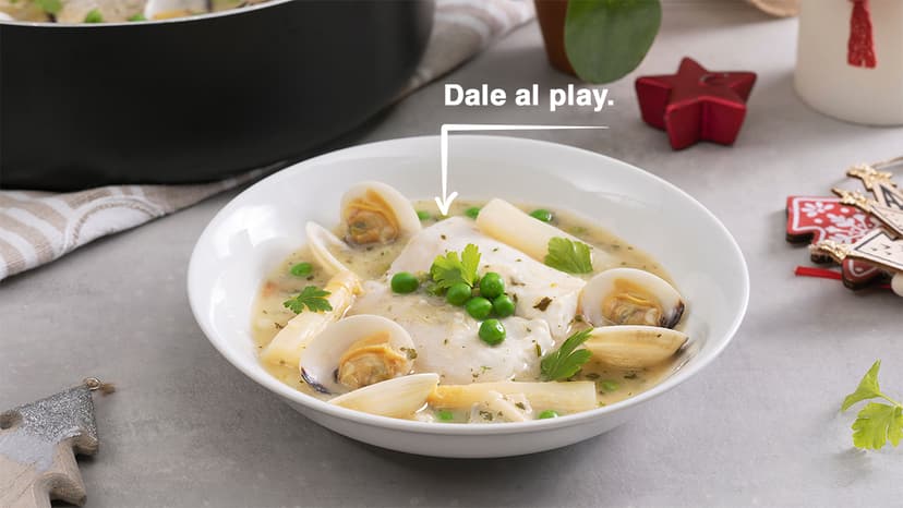 Merluza en salsa verde para Navidad