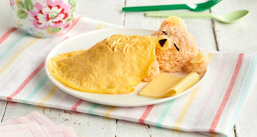Osito dormilón de arroz con tortilla