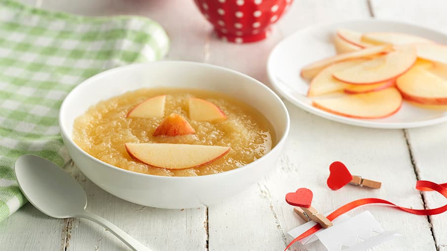 Papilla de uva, pera y manzana