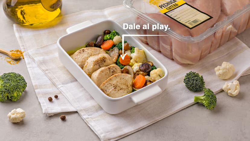 Pollo al horno con salsa de especias