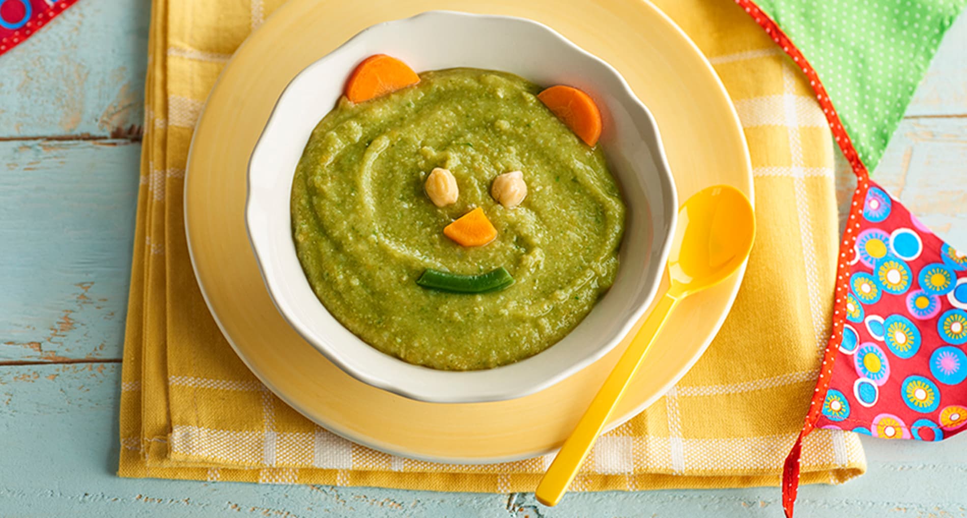 Puré de garbanzos con arroz y verduras