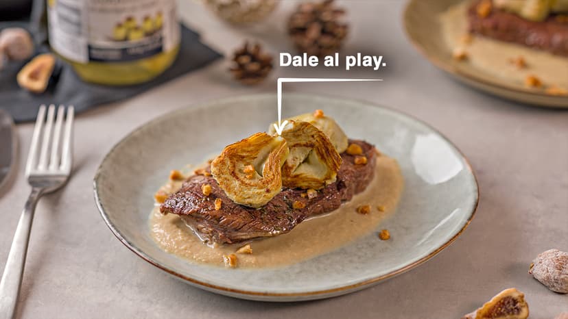 Solomillo de ternera con salsa de paté de caza