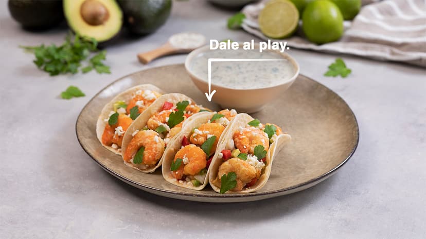 Tacos de langostinos