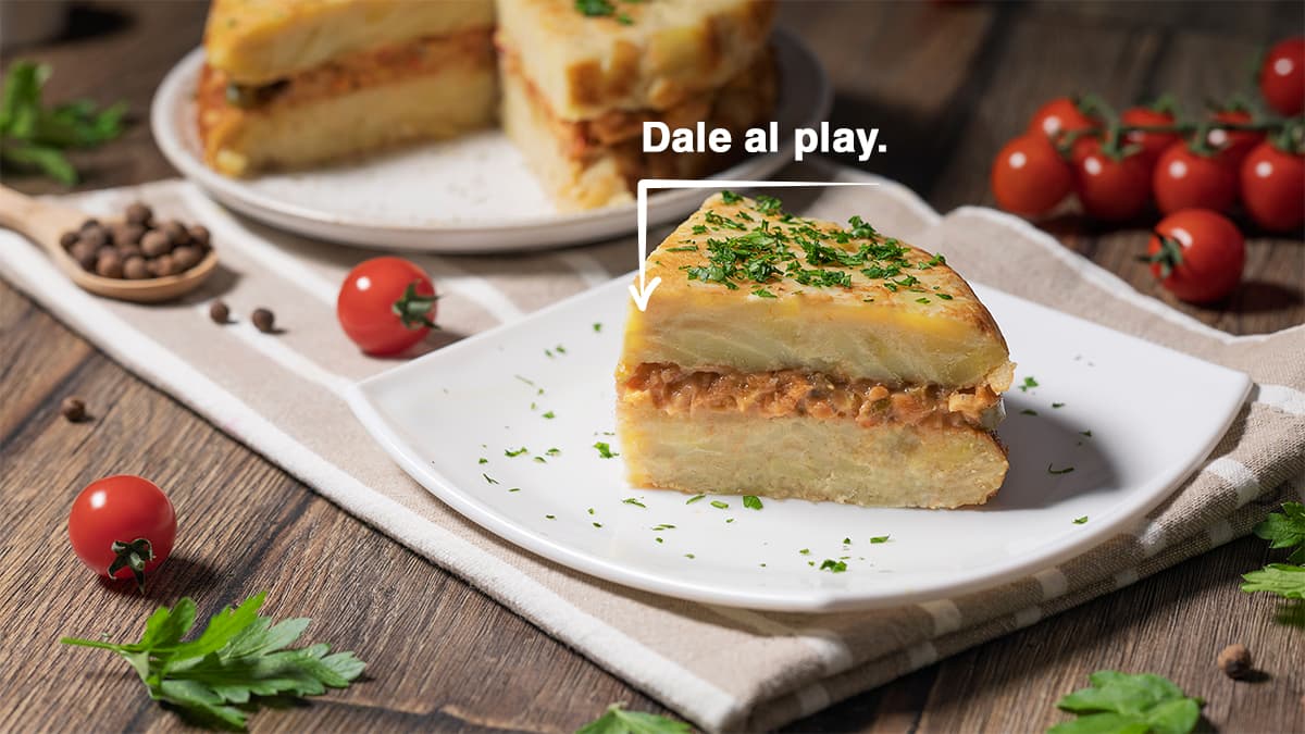 Tortilla de garbanzos con bechamel vegana