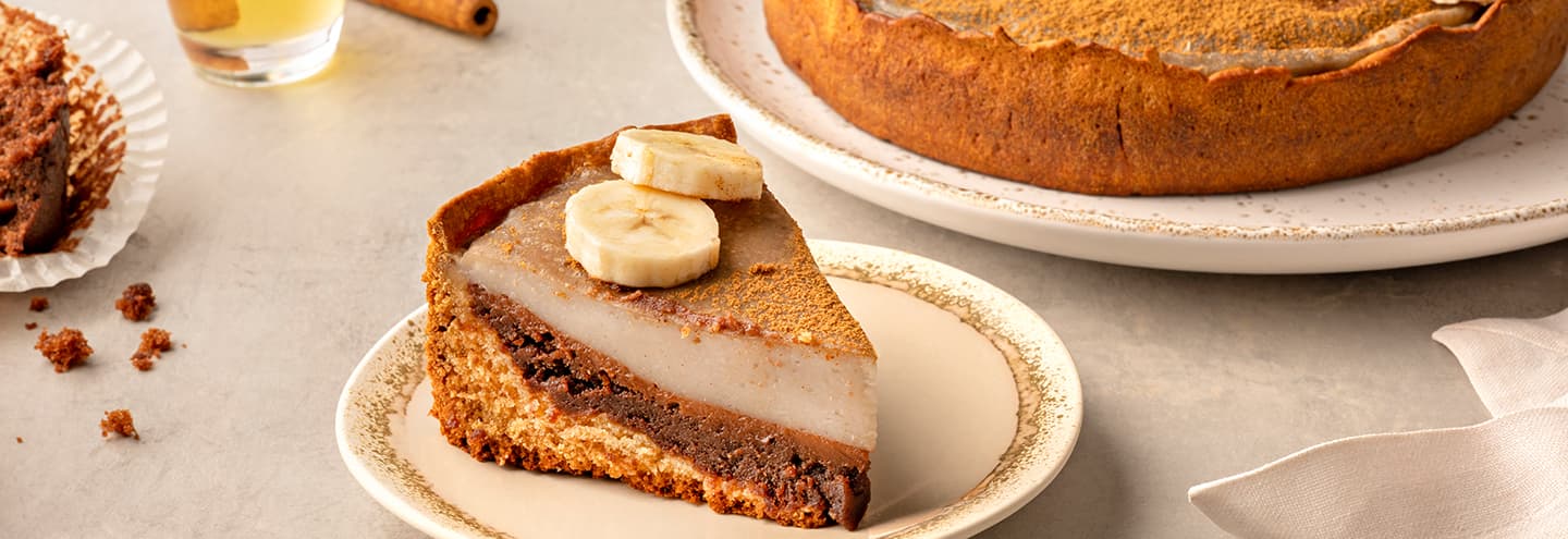 Tarta de plátano y chocolate