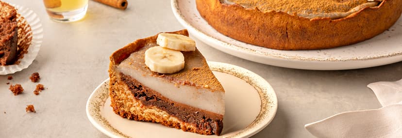 Tarta de plátano y chocolate