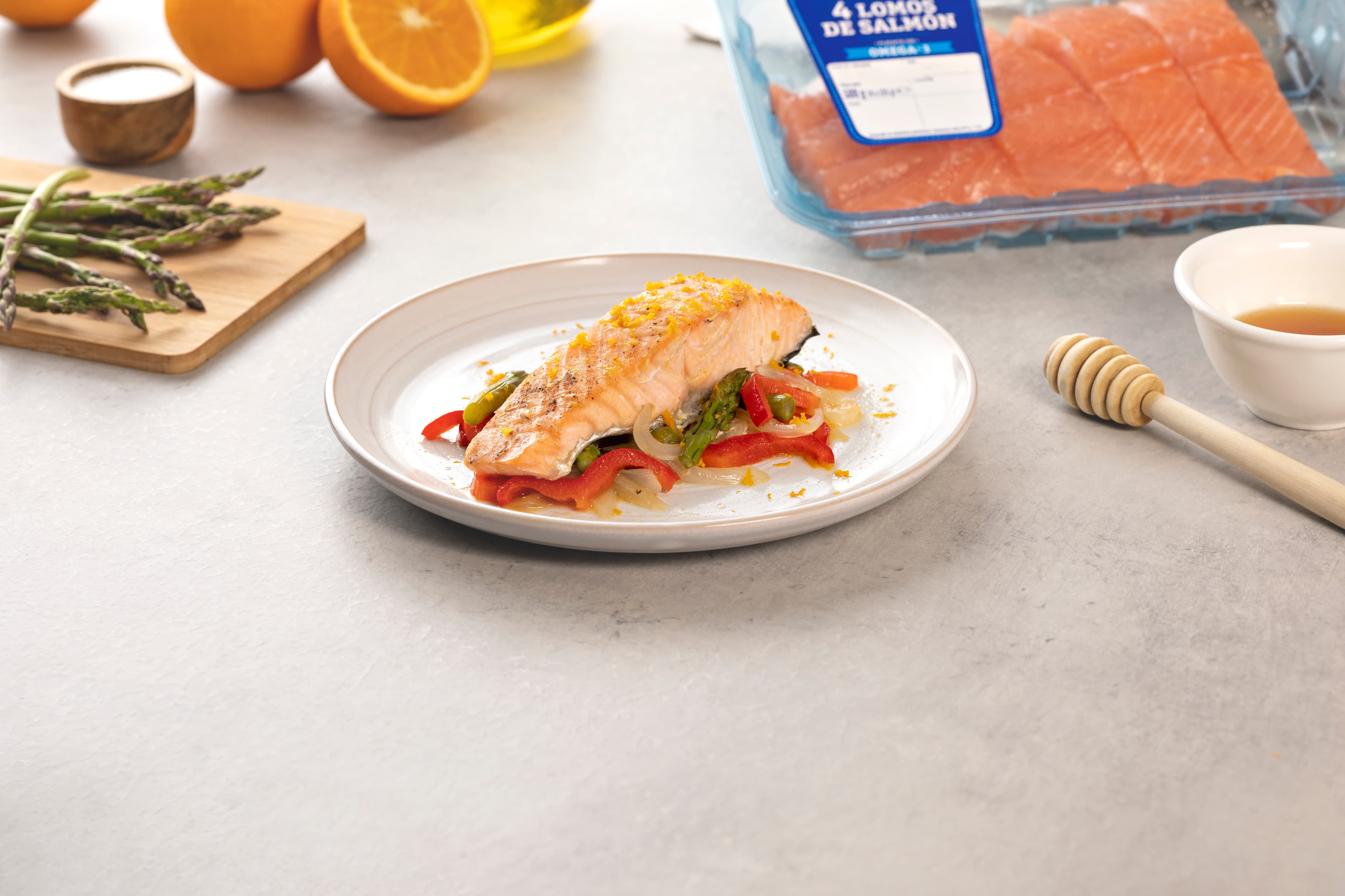 Lomos de salmón en papillote a la naranja