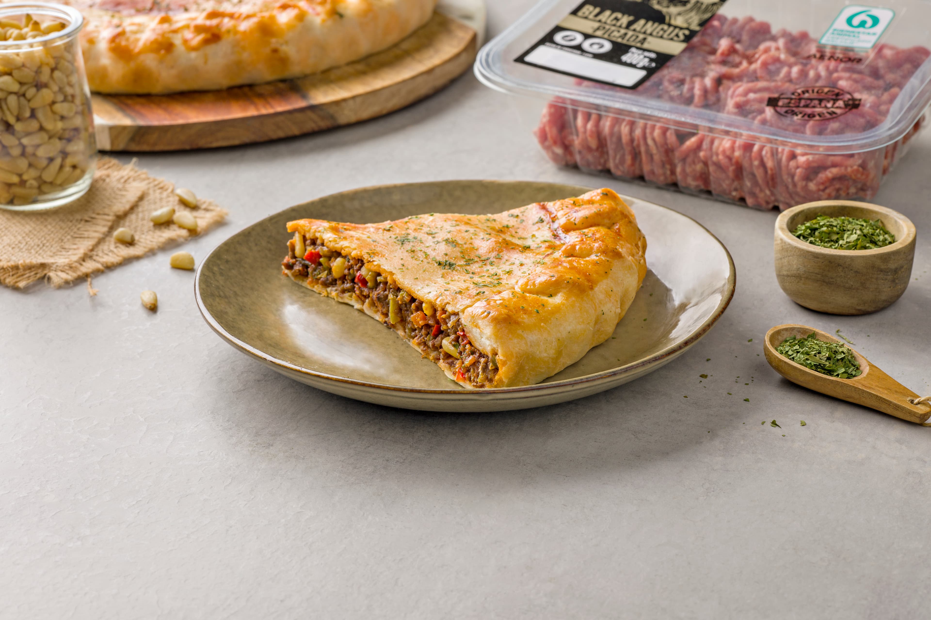 Pastel de carne picada con verduras