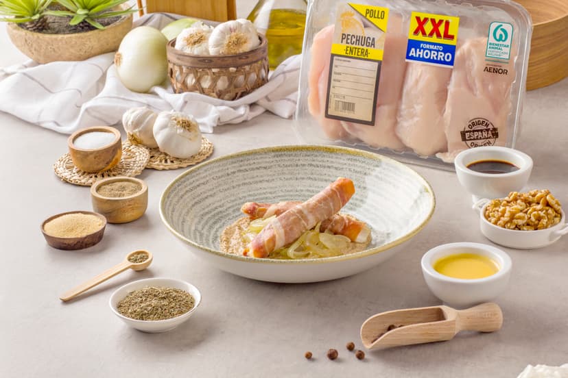 Pechugas de pollo con salsa de nueces