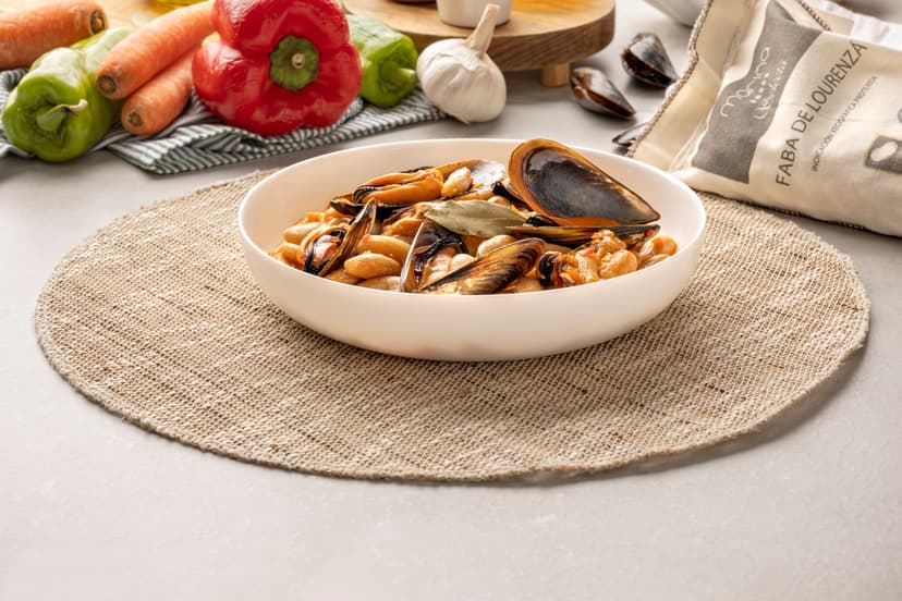 Fabas con mejillones