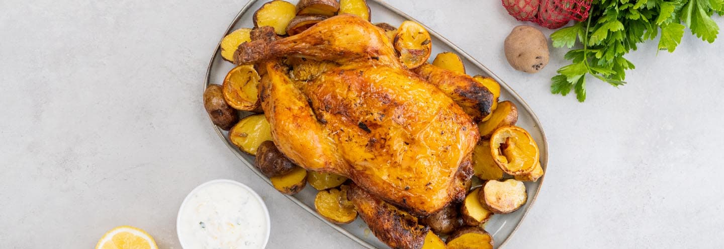Pollo al horno marinado en yogur