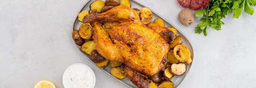 Pollo al horno marinado en yogur