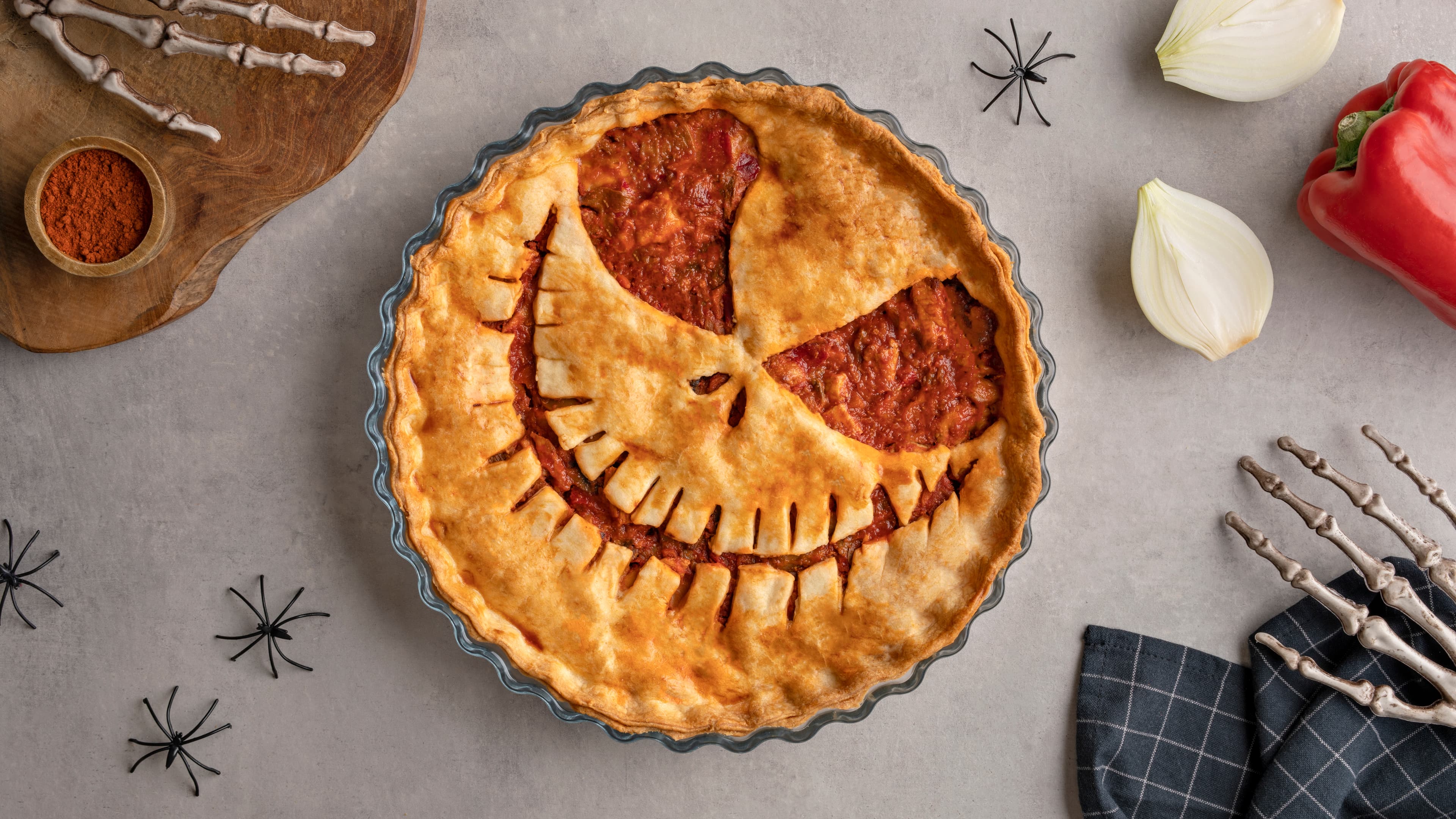 Empanada terrorífica rellena de pollo