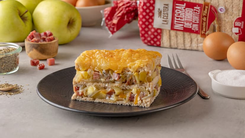 Pastel de pan de molde salado