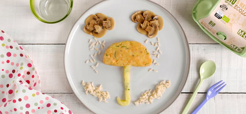 Hamburguesa de salmón con calabacín