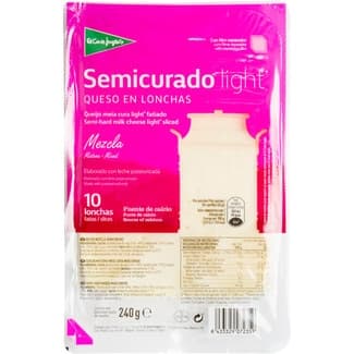 Queso semicurado mezcla light elaborado con leche pasteurizada en lonchas envase 240 g - El Corte Ingles