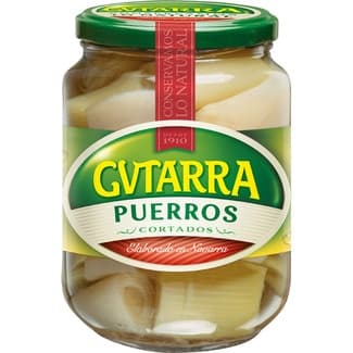 Puerros en trozos frasco 400 g neto escurrido - Gvtarra