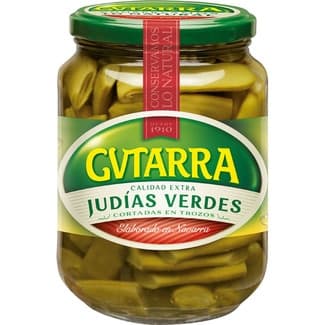 Judías verdes planas extra cortadas en trozos frasco 350 g neto escurrido - Gvtarra