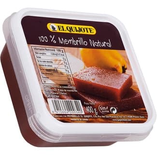 Membrillo 100% natural sin gluten tarrina 400 g neto escurrido - El Quijote